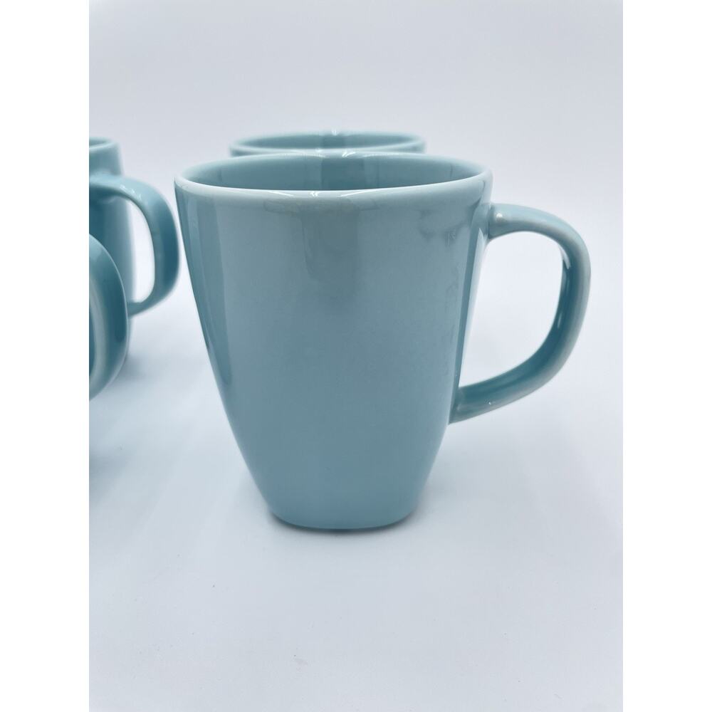 Ikea 365 Susan Pryke Coffee Mugs Tea Cups Set Of 4 Teal Turquoise Blue 8 Oz